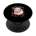 Mouton kawaii aux cerises et fleurs de cerisier sakura PopSockets PopGrip Adhésif