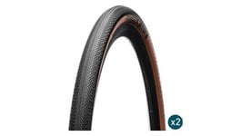 Lot pneus gravel hutchinson overide 700 mm tubeless ready souple hardskin tan   preventif protect air