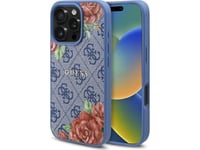 Guess Guhmp16xp4ropemcb Apple Iphone 16 Pro Max 6.9" Dėklas Telefonui Mėlynos Spalvos 4G Flowers Print Magsafe