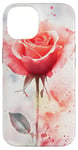 Coque pour iPhone 14 Rose Aquarelle Rose Art Aquarelle Rose Floral