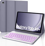 Coque Clavier Pour Samsung Tab A9 Plus 2023 11"", Azerty Français Rétro-Éclairé Clavier Bluetooth Détachable Pour Samsung Galaxy Tab A9+/A9 Plus 11"", Violet