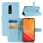 Oneplus 6      Pu Wallet Case    [Lightblue]