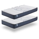 Naturalex - Pack de 2 matelas Perfect Sleep 90x190 cm - Soutien Blue Latex - Mousse à mémoire de forme hr - Noyau de polyuréthane - 7 Zones de