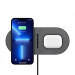 UK Dual 20W Wireless Charger Fast Charging Mat For Apple iPhone Air Pods Samsung