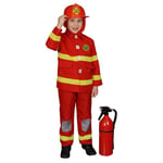 Dress Up America Deguisement Pompier - Costume De Pompier Rouge Avec Casque Pour Enfant - Robe De Pompier Pour Jeu De Rôle