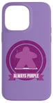 Coque pour iPhone 14 Pro Max Always Purple Meeple Design Jeu de société amusant pour joueurs