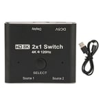 HD Multimedia Interface Switch Aluminiumlegering 2-vägs 8K 48Gbps HD Multimedia Interface 2.1 Switch för Xbox för PS5