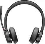 POLY Voyager 4320 UC Stereo USB-A Headset +BT700 USB-A Adapter +Charging Stand Trådløs Hodebånd Samtaler/musikk Bluetooth Ladestasjon Sort