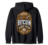 Bitcoin Cryptocurrency Funny Vintage Whiskey Bourbon Label Zip Hoodie