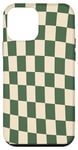 Coque pour iPhone 12 mini Motif damier vintage à carreaux Vert sauge