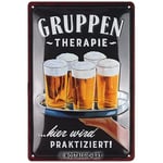 Nostalgic-Art Group Therapy Gift Idea for Beer Fans, Made of metal, Vintage Design with Saying, 20 x 30 cm