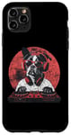 Coque pour iPhone 11 Pro Max Casque audio rétro amusant DJ Boston Terrier Dog Disco Tech