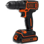 BLACK & DECKER Perceuse visseuse sans fil BDCD18 - 18V - 1,5Ah - Lithium-ion - 1 batterie 1,5Ah