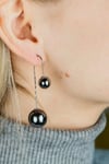 Large Silver Ball Crawler Hook Sphere Dangle Ear Pierced Cuff Climber Earring