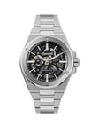 Ingersoll 1892 The Baller Automatic Mens Watch With Black Skeleton Dial And Silver Stainless Steel Bracelet - I15002