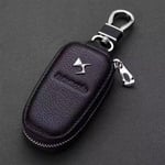 (kahvi) Peter Leather Car Logo Key Cover Key Kotelo DS SPIRIT DS3 DS4 DS4S DS5 DS 5LS DS6 DS7 WILD RUBIS Autolle