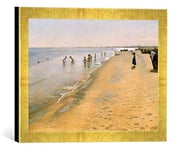 Kunst für Alle 'Image encadrée de Peter Severin krøyer Summer Day at The South Beach of Impression d'art dans Le Cadre de Haute qualité Photos Fait Main, 40 x 30 cm, Skagen, 1884, Gold Raya