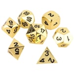 Alomejor Polyhedral Dice Polyhedral Dice Board Game Dice DND Metal Dice Set 7pcs Set for Playing Board Game(GOLD)