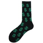 Novelty Socks Dollar Sign Unisex Black Socks Gift UK 5-10.5 Dollar Bill