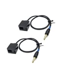 Lot De 2 Câbles Adaptateurs Rj9 4P4C Femelle Vers Mâle 3,5 Mm Pour Téléphone Portable Cisco, Avaya ¿ Noir 30 Cm[YIN145772]