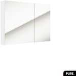 Otitec - Armoire murale de salle de bain - avec miroir pure Blanc 75 × 60 × 15