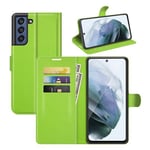 Samsung Galaxy S21 Fe 5G      Pu Wallet Case    [Green]