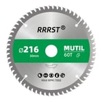 Lame de Scie Circulaire Multifonction 216 x 30 mm, 60 dents - pour Aluminium, Cuivre, Métaux non ferreux, Bois, Stratifié, Cloison, Contreplaqué, Plastique.[G5]