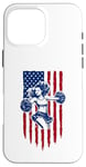 Coque pour iPhone 16 Pro Max Drapeau américain de pom-pom girl pour pom-pom girl drapeau américain