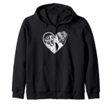 Saint Bernard Mom Dog Art Valentine's Day Heart Zip Hoodie