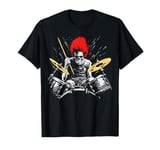 Skeleton Drummer Guy Rock And Roll Band Rock On Drum Kit T-Shirt