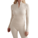 aim'n Café Au Lait Ribbed Wool Half Zip Beige