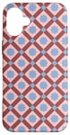 Coque pour iPhone 16 Plus Pink Blue Terracotta Square Flower Geometric Pattern