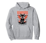 Vampurr Little But Dangerous Cat Cute Vampire Design Pullover Hoodie