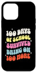 iPhone 12 mini Retro Groovy 100 Days Of School Teacher Student Kindergarten Case