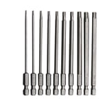 Ulisem - Jeu de 10 embouts longs pour tournevis et visseuse électrique Embout Torx Long en Acier Allié au Chrome Vanadium 75mm Embout Visseuse Long