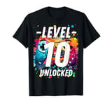 Gaming Vintage 10th Birthday 10 Ten Year Old Boy Girl Gamer T-Shirt