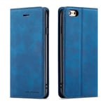 QLTYPRI Case for iPhone 6 iPhone 6S, Premium PU Leather Cover TPU Bumper with Card Holder Kickstand Hidden Magnetic Adsorption Flip Wallet Case Cover for iPhone 6 iPhone 6S - Blue