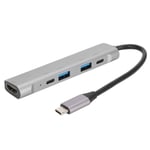 5?In?1 Type C - HDMI Hub 4K x 2K 30Hz TV Projektori Videosovitin USB 3.0 2.0 -telakointiasema