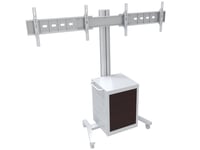 MULTIBRACKETS – M PUBLIC DISPLAY STAND 180 DUAL MEDIABOX4 SILVER (7350022737778)