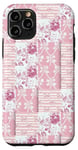 iPhone 11 Pro Light Pink Flowers & Bows Gingham Coquette Girly Aesthetic Case