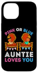 Coque pour iPhone 14 Rose ou bleu Auntie Loves You Gender Reveal Aunt Baby Shower