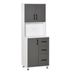 Modern Kitchen Pantry Cabinet Storage Cupboard with Open Countertop