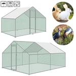 Einfeben - Poulailler xxl Enclos d'extérieur beaucoup d'espace pour poules, lapins et autres petits animaux, cadre en acier 3 x 6 x 2 m