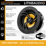 Lithe Audio 6.5" Multi Room WiFi Ceiling Speaker V2 (SINGLE)