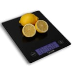 Taylor Digital Kitchen Food Scales with Glass Platform, Highly Accurate with Tare Function and Precision, Extra Large LCD Screen, Black Weighs 5 kg / 5,000 ml Capacity