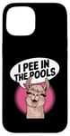 iPhone 15 Funny Llama Confession "I Pee In The Pools" Sarcastic Humor Case