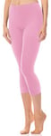 Antie Legging Corsaire Pantalon 3/4 Femme AN60-101 (Rose Clair, XS)