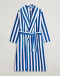 Derek Rose Cotton Velour Striped Gown Blue/White