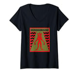 Stranger Things Vintage Retro Demogorgon Warning Poster V-Neck T-Shirt