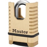 MASTER LOCK Cadenas en Laiton Massif Haute Sécurité [Anse Protégée][À Combinaison] M1177EURD - Anti-Rouille, Ultra Résistant et Imperméable